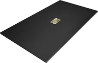 Brodziki prysznicowe - Mexen Hugo brodzik prostokątny SMC 200 x 100 cm, czarny, maskownica złota - 42701020-G - miniaturka - grafika 1