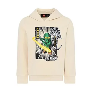 LEGO Chłopięca bluza z kapturem Ninjago Jungen LWStorm 304 bluza z kapturem, 136 ciemno off white, 152 - Bluzy dla chłopców - miniaturka - grafika 1