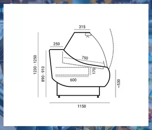 Lada chłodnicza WCh-7/1/2000 OFELIA /obieg wymuszony - Szafy i witryny chłodnicze - miniaturka - grafika 3