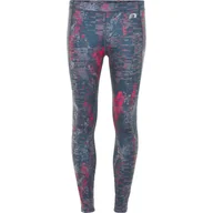 Spodnie sportowe damskie - Rajstopy damskie Newline black printed warm - miniaturka - grafika 1
