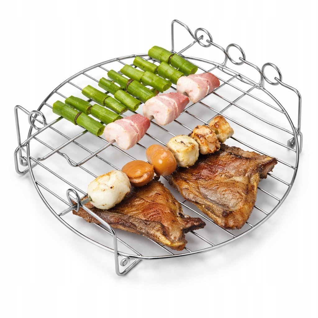 RUSZT DO FRYTKOWNICY AIR FRYER 3 SZPIKULCE WKŁAD GRILLOWY 19,5×19,5 CM