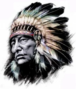 5x NAKLEJKA WLEP ZNACZEK TATTOO NA AUTO FOLIA SAMOPRZYLEPNA INDIANIN 18 x 21cm 1/04137 - Akcesoria motoryzacyjne - miniaturka - grafika 1