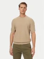 Koszulki męskie - BOSS T-Shirt H-Nilton 50560468 Beżowy jasny Regular Fit - miniaturka - grafika 1