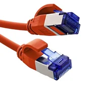 Kable miedziane - InLine® Kabel krosowy Slim, Cat.6A, S/FTP, TPE (LSZH) elastyczny, PoE, miedź (CU), LAN, Ethernet, kabel sieciowy, RJ45 Gigabit, czerwony, 0,5 m, 74955R - miniaturka - grafika 1