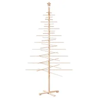 Choinki - vidaXL Drewniana choinka do udekorowania, 210 cm, lite drewno sosnowe - miniaturka - grafika 1