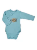 Body dla niemowląt - Niemowlęce body z długim rękawem kosmos turkusowy Nicol,r.62 - miniaturka - grafika 1