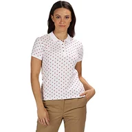 Koszulki i topy damskie - Regatta damska koszulka polo z bawełny stretch z guzikami White Polka Dot 8 - miniaturka - grafika 1