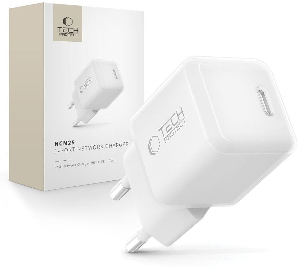 TECH-PROTECT NCM25 1-PORT NETWORK CHARGER PD 25W WHITE