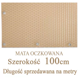 Mata,osłona balkonowa OCZKOWANA z technorattanu, kolor kremowy, szerokość 1,00 m - Parawany - miniaturka - grafika 1