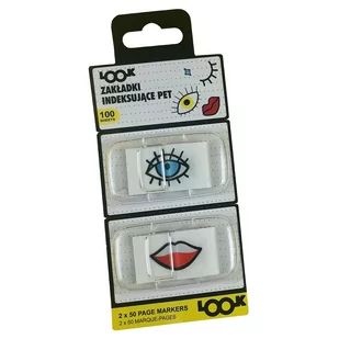 Look/Lips Zakładki Indeksujące: Zakładki Indeksujące Pet, 2 X 50 Arkuszy W Dyspenserze - Gadżety  do biura - miniaturka - grafika 1