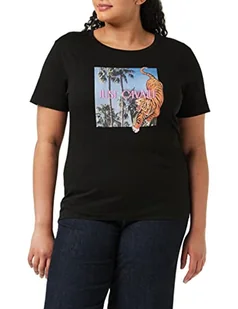 Just Cavalli Koszulka damska, 900 czarny, XXL - Koszulki i topy damskie - miniaturka - grafika 1