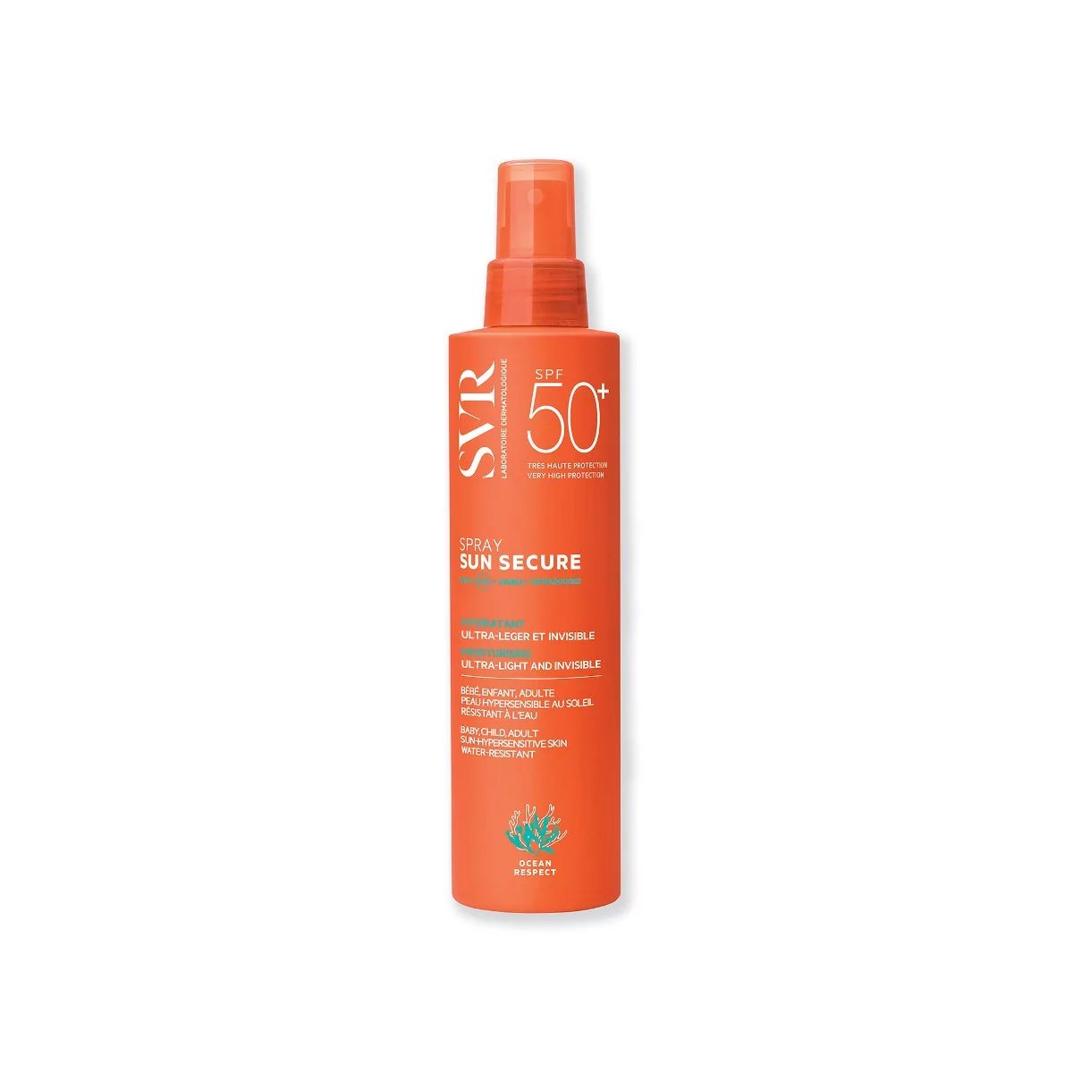 SVR Sun Secure Spray ochronne mleczko do opalania w sprayu spf50+ 200 ml