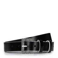 Paski - Damski pasek skórzany z kontrastowym brzegiem czarno-biały - Wittchen - miniaturka - grafika 1