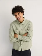 Koszule męskie - Reserved - Koszula regular fit - zielony - miniaturka - grafika 1