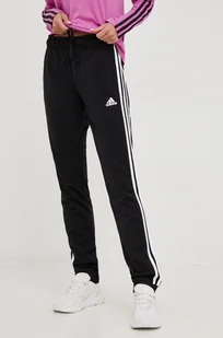 adidas spodnie dresowe damskie kolor czarny z aplikacją - Spodnie damskie - miniaturka - grafika 1