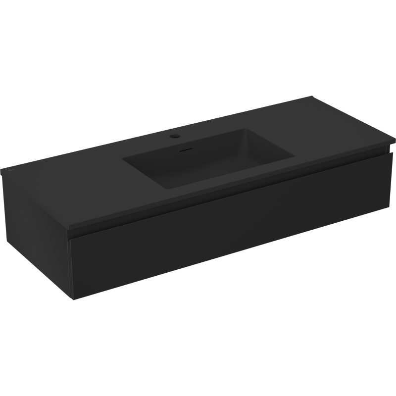 Mexen Orio szafka łazienkowa 120 cm z umywalką Otis, 1 szuflada, czarna mat - 91A10-12023-1-BF71-W18M71