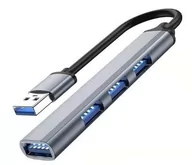 Huby USB - Rozdzielacz Hub 4W1 Usb - 3X Usb Typ A 2.0 + 1X Usb 3.0 Dc 12V Szary - miniaturka - grafika 1