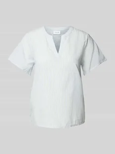Bluzka o kroju regular fit z kołnierzem z lamówką model ‘RUMANA’ - Bluzki damskie - miniaturka - grafika 1
