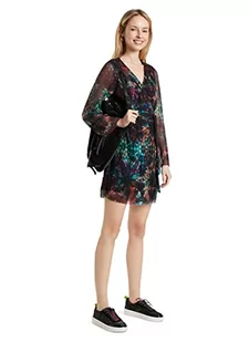 Desigual Damska sukienka typu baker stree casual, zielony, XL - Sukienki - miniaturka - grafika 1