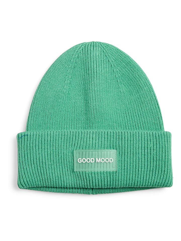 Pieces Czapka dzianinowa w kolorze zielonym