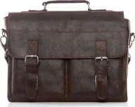 Teczki i aktówki - Belveder Torba na ramię skórzana Vintage brązowa BV35 - miniaturka - grafika 1