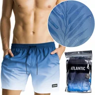 Kąpielówki męskie - Kąpielówki męskie ukryty WODNY NADRUK szorty plażowe ATLANTIC KMB-217 - L - miniaturka - grafika 1