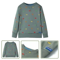 Bluzy dla dziewczynek - Bluza dziecięca - khaki - 116 - Bluza Dla Dziecka - miniaturka - grafika 1