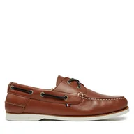 Półbuty męskie - Półbuty Tommy Hilfiger Th Boat Shoe Core Lth FM0FM05569 Brązowy - miniaturka - grafika 1