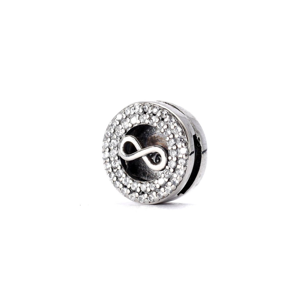 Srebrny charms klips olśniewająca nieskończoność