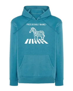Bluza z kapturem Śmieszna Zebra Czarny Humor Niebieska M - Bluzy męskie - miniaturka - grafika 1