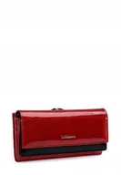 Portfele - Lakierowany Portfel damski Skóra Naturalna LUIGISANTO Czerwony Pojemny - miniaturka - grafika 1