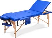 Łóżka - BODYFIT BODYFIT Łóżko do masażu, 3 segmentowe, niebieskie, 195x70,5 cm - miniaturka - grafika 1