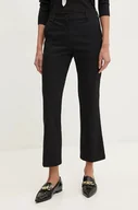 Spodnie damskie - Sisley spodnie damskie kolor czarny proste high waist 45G2LE02X - miniaturka - grafika 1