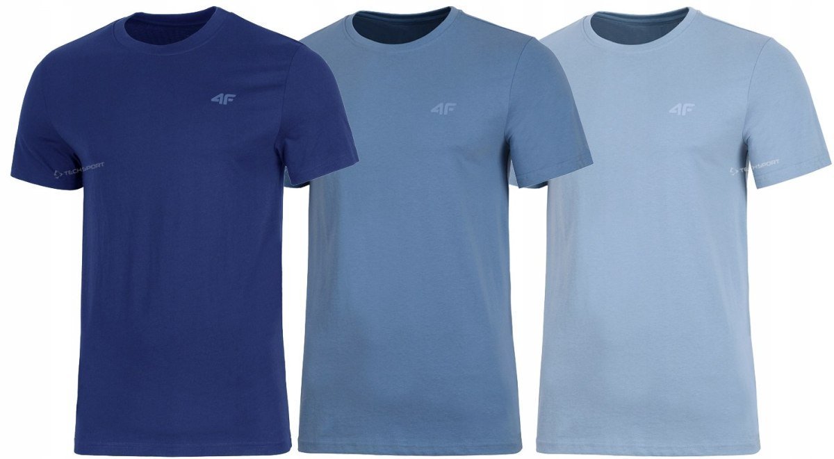 4F ZESTAW 3szt. 3-PAK MÄSKA KOSZULKA T-SHIRT 100% BAWEĹNA / rozm L