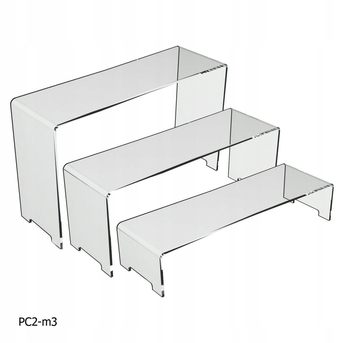 Podstawka pod obuwie Stojak na buty z plexi Komplet trzech ekspozytorów