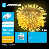 Oświetlenie świąteczne - Lampki choinkowe Aigostar Lampki choinkowe taśma ozdobna na 3 baterie AA, Ciepła biel, 10m Płaska taśma świetlna na 3 baterie AA, Ciepła biel, 10m - miniaturka - grafika 1