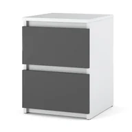 Szafki nocne - Szafka nocna 2 szuflady biały szary mat stolik loft komoda mała nowoczesna - miniaturka - grafika 1