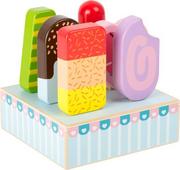Zabawy w naśladowanie dorosłych - Zestaw lodów na patyku do zabawy dla dzieci small foot design - zestaw drewnianych zabawek, zabawa w sklep dla 2 latka - miniaturka - grafika 1