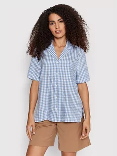 Koszule damskie - Brixton Koszula Bunkier Gingham 01273 Niebieski Relaxed Fit - grafika 1