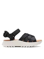Sandały damskie - Clarks Skórzane sandały w kolorze czarnym - miniaturka - grafika 1