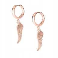 Kolczyki - Kolczyki wiszące skrzydła różowe złoto 925 - miniaturka - grafika 1