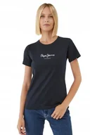 Koszule damskie - PEPE JEANS GRANATOWY T SHIRT Z LOGO Z BAWEŁNY Z OKRĄGŁYM DEKOLTEM S I1D - miniaturka - grafika 1