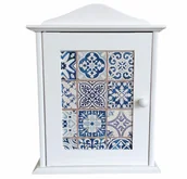 Szafki na klucze - Szafka na klucze biała portugalskie kafelki - miniaturka - grafika 1