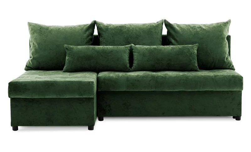 Narożnik uniwersalny, tkanina velvet, Venezia, 203x142x92 cm, zielony