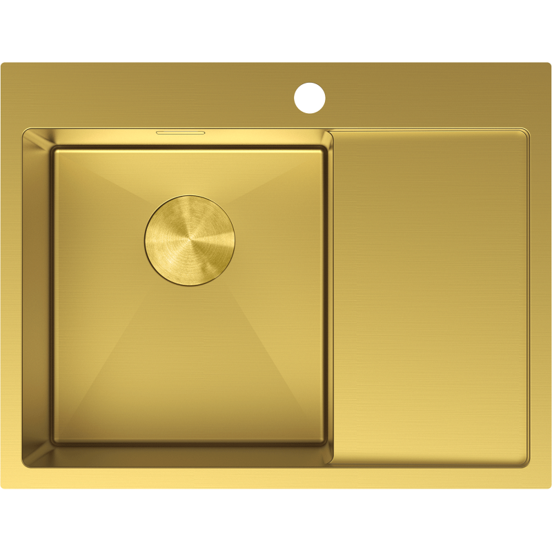 Mexen Exar zlewozmywak stalowy 1-komorowy z ociekaczem lewy 620 x 480 mm, złoty - 6431621005L-55