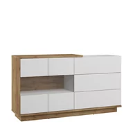 Komody - Komoda 3SW HYB-10 Hybrid MebloCross Dąb Artisan / Biały Połysk - miniaturka - grafika 1