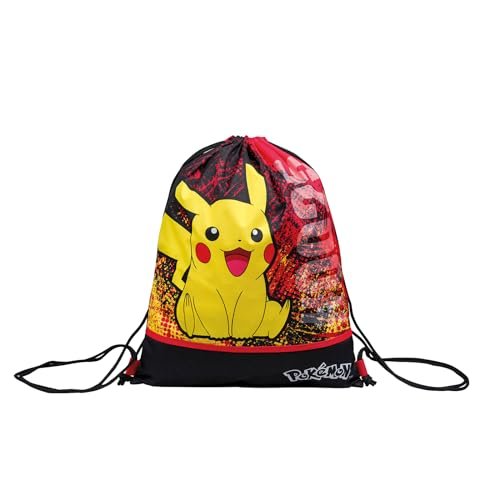 Seven - Torba na plecak - POKEMON - PIKACHU - Żółty czerwony - Plecak ze sznurkiem - Torba sportowa EASY BAG Sport Plecak dziecięcy, Wielobarwny, Taglia unica, Plecaki tornistry