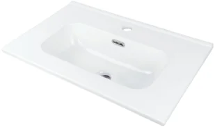 Umywalka wpuszczana Deante Tubo 38,5x60 cm prostokątna biały połysk CTU_6U6M - Umywalki - miniaturka - grafika 1