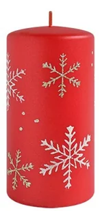 Świeca FROST walec średni 7xh14cm parafinowa czerwona - Świece - miniaturka - grafika 1