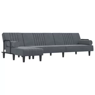 Sofa rozkładana L, ciemnoszara, 260x140x70 cm, aks - Narożniki - miniaturka - grafika 1